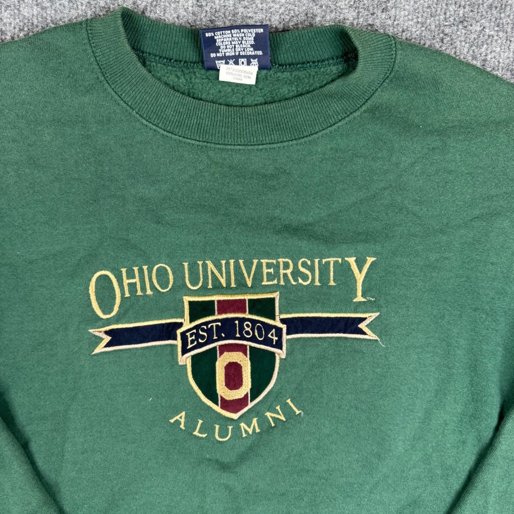 Jansport Sweatshirt Mens Size M Green Ohio University Alumni USA Made Vintage - Picture 2 of 8